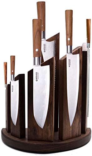 CLQ Kitchen Magnetic Knife Holder Walnut Wood Storage Knife Holder Free Storage Knife Holder Magnetic Adsorption Empty Knife Blocks