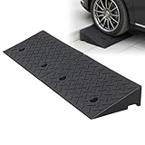 Rubber Car Ramps Pair, 6 Inch Driveway Curb Ramp 7000 lbs Capacity, Non Slip Vehicle Ramp Portable Threshold Ramp Industrial Shed Ramp for Wheelchair Scooter Motorcycle Access (Black)