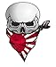 Stile Biker gotico a forma di teschio dei pirati con BANDANA e giapponesi con motivo: bandiera del sole che sorge vinile auto-adesiva, 110 x 85 mm da CTD