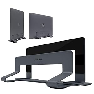 Macally Verticale laptopstandaard voor bureauruimte, verstelbare verticale standcradle, laptophouder, Apple MacBook Pro…