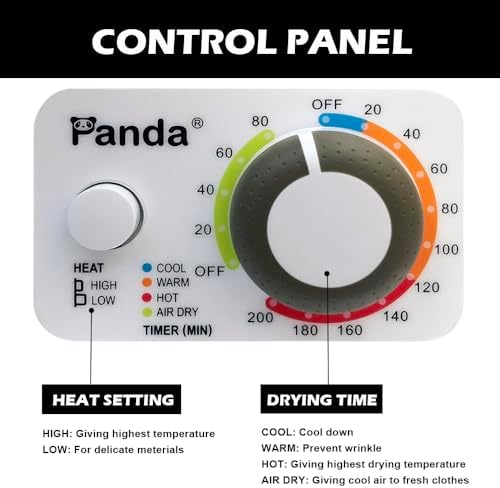 Panda Portable Clothes Dryer 1.5 Cu.Ft. Compact Dryer 850W 120V - 3