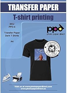 PPD Inkjet PREMIUM Iron-On Dark T Shirt Transfers Paper LTR 8.5x11