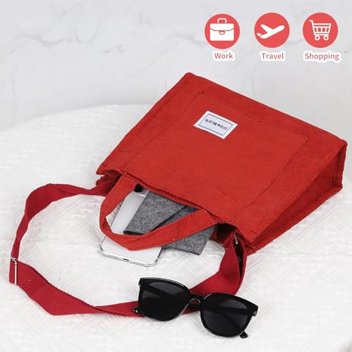 Image of Stylish Corduroy Women's Handbag - Vintage Design, Versatile & Practical for Everyday Use