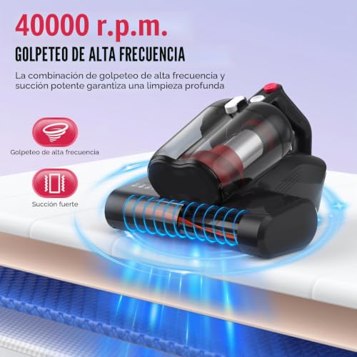 Aspiradora de colchón para aliviar alergias domésticas mediante luz UV-C y succión de alta potencia 7