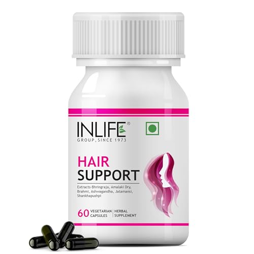 INLIFE Ayurvedic Herbs Hair Support Supplement 500 Mg - 60 Vegetarian Capsules