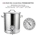 Ferroday Stainless Steel Thermometer Dial Thermometer 1/2 NPT Homebrew Kettle Thermometer With Lock Nut & O-ring ( 0-220ºF, -10-100ºC)
