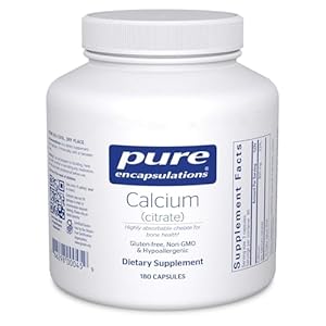 Pure Encapsulations Calcium (Citrate) – Supplement for Bone, Teeth, Colon, and Cardiovascular Health Support* – with Premium Calcium Citrate – 180 Capsules