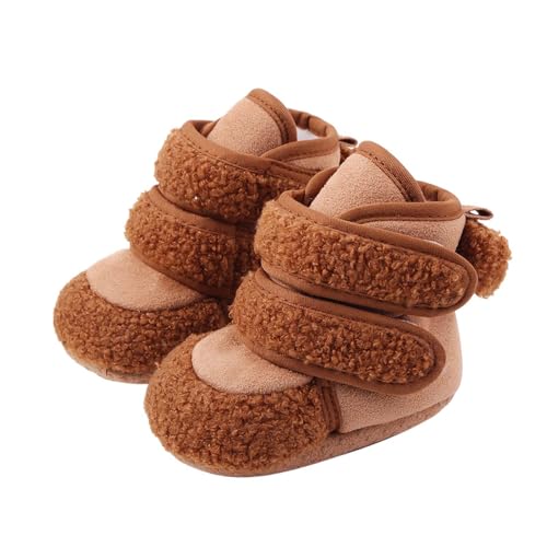 Botas Y Patucos para Bebe Zapatillas Recien Nacido Invierno Niña Niño Zapatos Primeros Pasos Suaves de Nieve de Suela Botitas Bebés Calentar Casa Antideslizante Zapatillas de Cuna Forro de Felpa