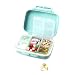 XINHOME Travel Pill Organizer Box, Natural Grain Fiber Travel Pill Case with 6 Compartments to Hold Vitamins, Fish Oil, Supplements and Medication (Light Blue)