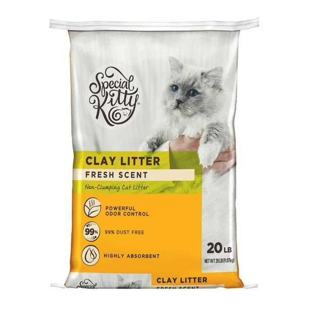 Non-Clumping Clay Fresh Scent Litter, 20 Lbs - This Non-clumping Clay Litter is Fragrance Free and Highly Absorbent to Control Odors Naturally and Keep Your Surroundings Pleasant