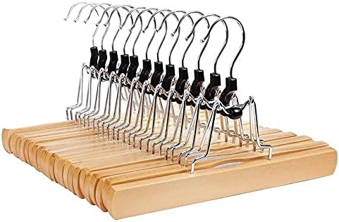 Coat Hanger 1 Set of 10 Pieces of Trouser Clip Hanger Solid Non-Slip Felt Hook Trousers Skirt Hanger Color Hanger Clothes Hanger,