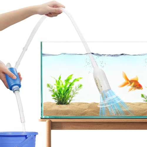 Novique Aquarium Gravel Cleaner Fish Tank Hand Siphon Vacuum Water Changer Cleaning Tools for Fish Tank