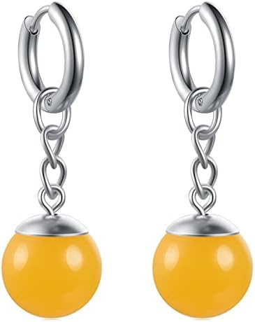 Anime Cartoon Resin Vegetto Potara Ball Black Son Goku Zamasu Cos Earrings Ear Clip Cuff (Pair yellow pierced)