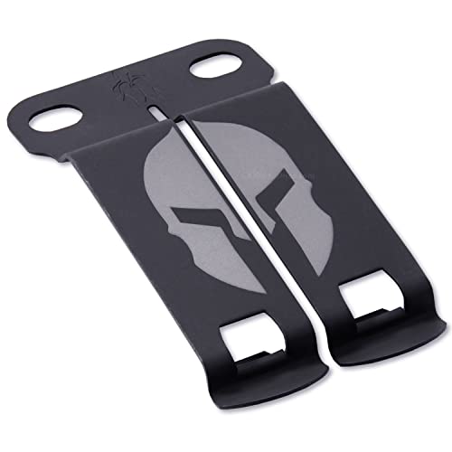 Monoblock Gear Belt Clip - (w/Spartan Helmet Engraving) - (No Hardware) - (1.50in Belts) - Inside-The-Waistband/IWB Holster Mounting Attachment