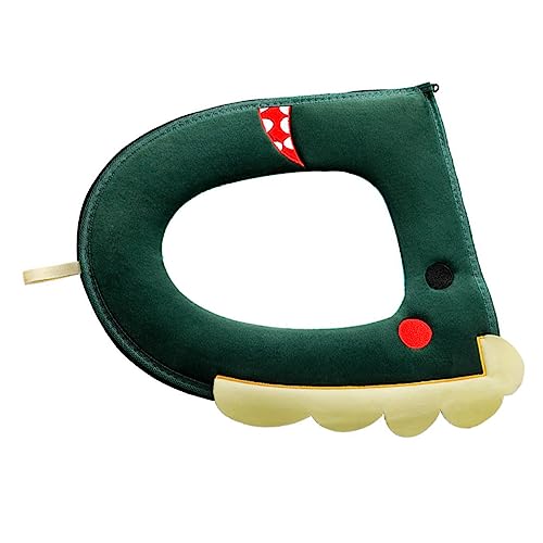 Ciieeo Plush Toilet Seat Cover Pad Warm Round Seat Cushion for Bathroom Odorless Elastic Stretch