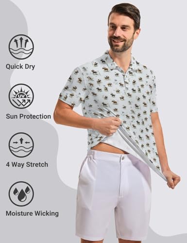 Camisetas polo divertidas para hombres, secado rápido y transpirable, manga corta, suaves y transpirables, rendimiento Dry-Fit, estiramiento 4 direcciones miniatura 4