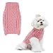 SCIROKKO Turtleneck Dog Sweater - Classic Cable Knit Winter Coat - Feather Yarn Glittered with Silver Wire - Keep Warm for Doggies Puppy, Pink Small