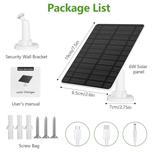 2PCS Solarpanel für Eufy Kamera,GuKKK 6W Kamera Solarpanel Kompatibel,Kontinuierliche Stromversorgung,IP65 wasserdicht Solarpanel für Security euf-Cam,2C/2C Pro,2/2Pro,E20/E40 Kamera-Aufladung