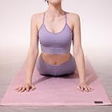 créer(クレエ) ヨガラグ 滑り止め付き ヨガタオル 182cm×63cm【ズレない！滑らない！】ピラティス スタジオホットヨガ ヨガマット タオル 吸水速乾 収納袋付き 軽量 無地 シンプル（ライトピンク）