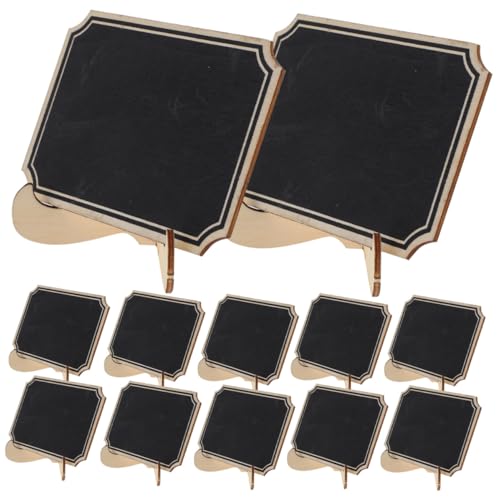 Garneck 20pcs Mini Chalkboards Small Erasable Blackboard Signs Round Corner