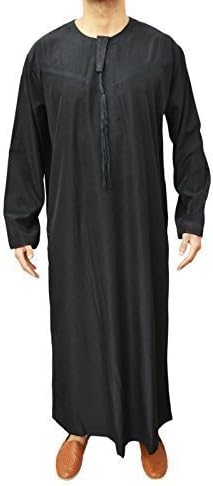 Mens designer label jubba kaftan top dishdash Moroccan thobe omani style sleeve arab dress jabbah 2 Colours Sale RRP £34.99