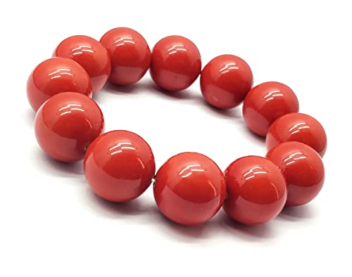 Bracelet en corail rouge véritable 12mm de LKBEADS pour lithothérapie haut de gamme