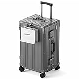 LEOVEN Maleta de Viaje Rígida, 3:7 Gran Apacidad, LS-0683 PC Maleta de Cabina, Portavasos Plegable, USB, 360° Silencioso con Freno y Amortiguador, TSA Cerradura, con Compartimento Impermeable