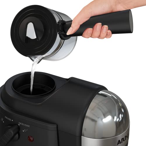 Cafeteira Espresso Arno Mini Espresso Compacta 1000W com acabamento Inox, bico vaporizador para leit