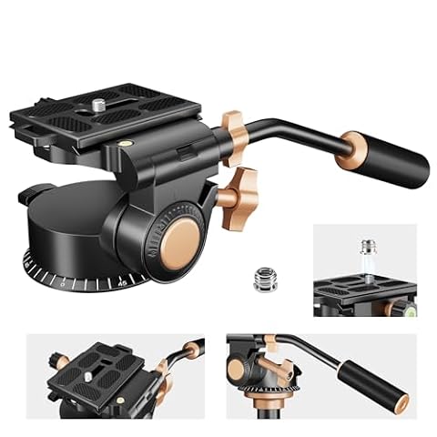 Soonpho Q-08S Heavy Duty statyw do kamery wideo, głowica obrotowa z przedłużonym uchwytem, głowica statywu z śrubą 1/4 cala, obracany o 360 stopni, do lustrzanek cyfrowych, kamer, monopod