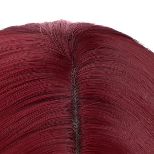 Image of PATTNIUM Wine Red Wig for Kids Girls Short Wine Red Wigs Side Part Shoulder Length Wavy Heat Resistant Synthetic Wig