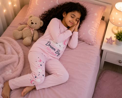 Image of NammaBaby Girl's Soft Cotton Night Suit (Printed T-Shirt & Pant Set /Girls Night Dress /Nightwear) Pack of 1