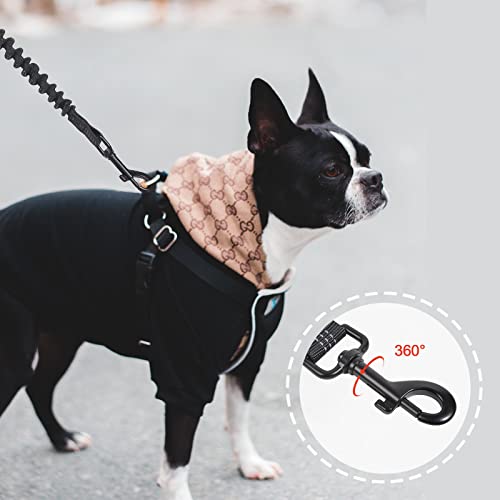 Snocyo Joggingleine Hunde, Jogging Hundeleine für Mittelgroße und Große Hunde, Elastische und Reflektierende Hundeleine, Einziehbare Leine mit Doppelgriff & Taillengürtel