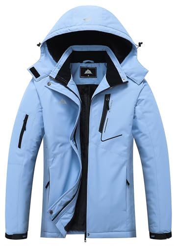 Image of MOERDENG Women's Waterproof Ski Jacket Warm Winter Coat Hooded Snowboarding Jacket Snow Coat