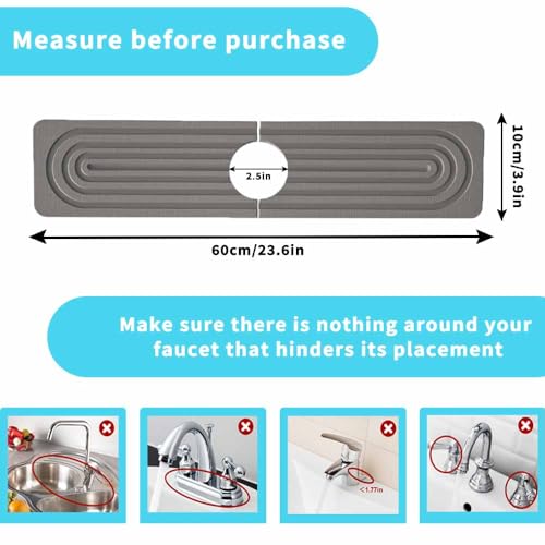 Protector contra salpicaduras para fregadero de cocina, alfombrilla de grifo de diatomita - imagen 2