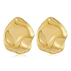 03-Hammered gold earrings