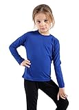 GW CLASSY OUTFIT - Camisetas básicas de manga larga con cuello redondo para niños y niñas, uniforme escolar, suéter para niños, talla UK, azul real, 5-6 años