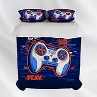 PORJDN Beddengoedsets Gaming Beddengoed Set Jongens Gamepad Beddengoed Kussensloop 65x65cm Set 3D Effect Gamepad Print Microvezel Dekbedovertrek (Stijl C, 140x200cm