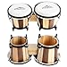 EASTROCK Bongo Drum 6” and 7” Bongos Set for Adults Beginners Professionals Tunable Wood and Metal Drum Percussion Instruments with Bag and Tuning Wrench（Stripe）