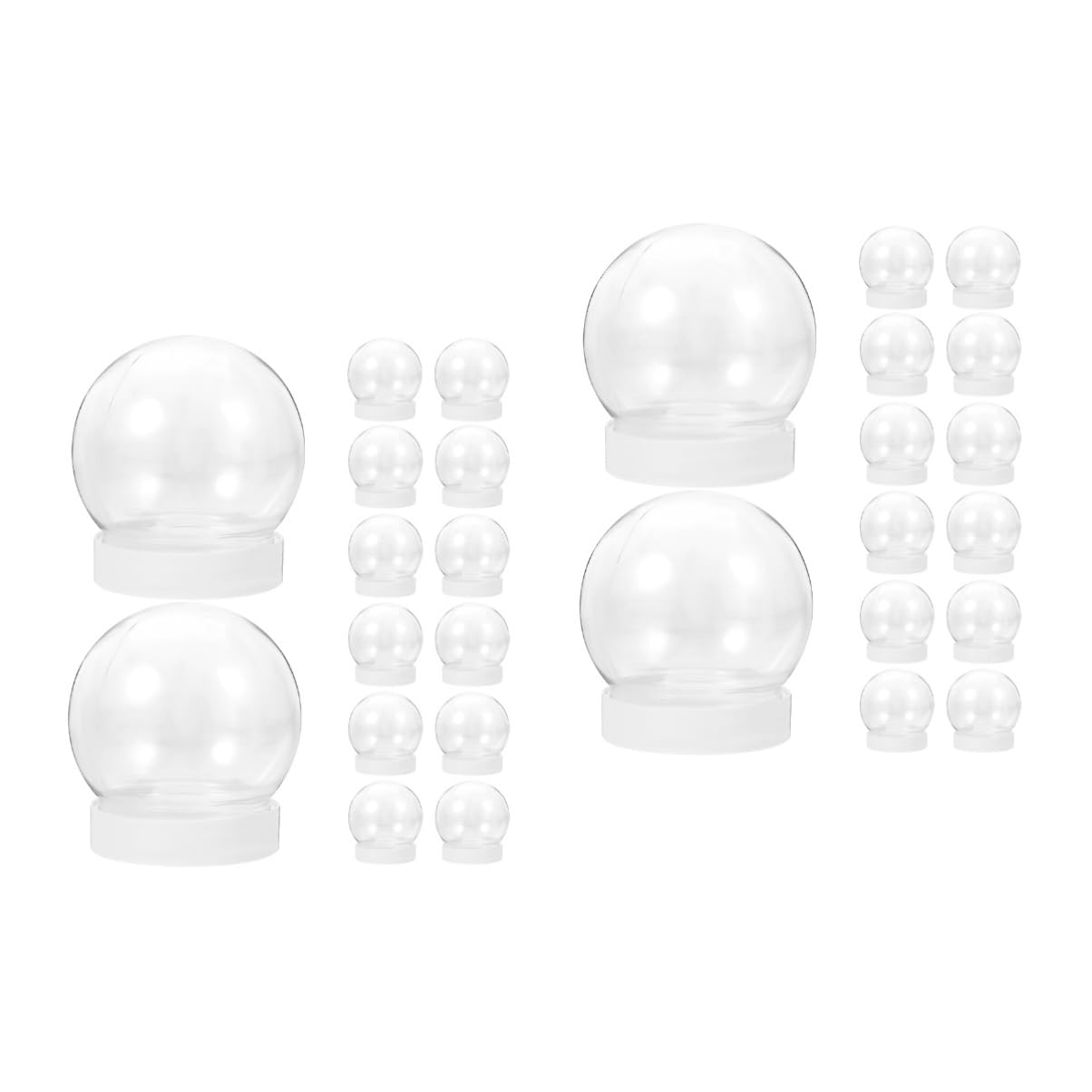 MAGICLULU Kit da 2 Globi di Neve Globo Dacqua Rotondo in Plastica Globo di Neve Artigianato Creazione di Globi Dacqua Idea di Natale Pezzi*2
