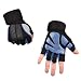 MHGLOVES Guanti da Ginnastica Mezze Dita, Allenamento Palestra Guanti da Polso Completi per Fitness Senza Dita, Guanti Sportivi Traspiranti per Allenamento, Ciclismo (2 Coppie),Blu,L