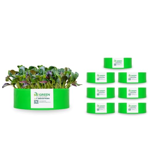 Image of HDPE Grow Bags for Plants 15X6 Inch (Pack of 8) | 260 GSM Heavy Duty UV-Protected Round Green Colour Plant Bags for Terrace and Vegetable Gardening | Strong & Reusable|
