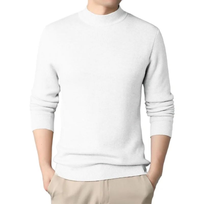 Men's Solid Knitted Sweaters Long Sleeves Slim Fit Pullover Knitted Jumpers3