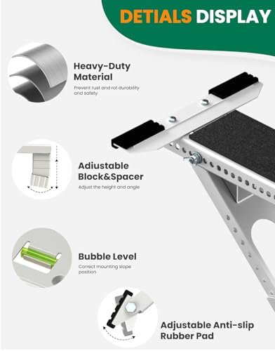 Image of AC Window Air Conditioner Bracket: Portable Anti-Slip Support Bracket Heavy Duty Up to 165 lbs - Safe Brackets Built-in Bubble Level for 5000-12000 BTU Windows Unit