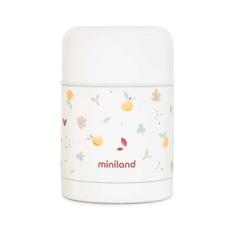 Miniland Food Thermy Valencia 600ml Double Layer Steel Papillary Flask Keeps Food Temperature for Hours