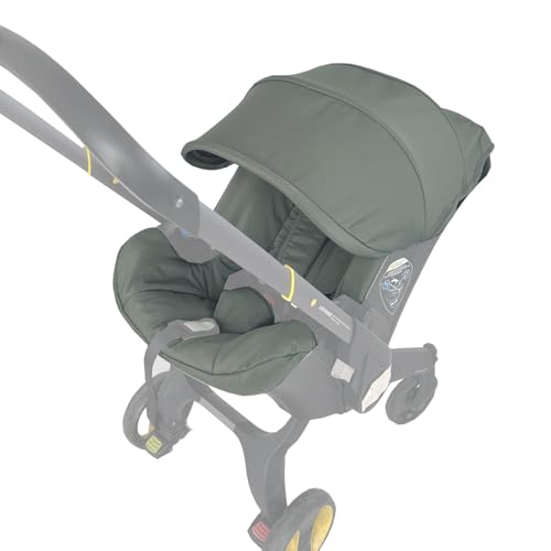 Image of Stroller Accessory Washing Kit Textile Set, Colorful Canopy & Water Resistance Soft Cushion Compatible with DOONA CAR SEAT Strollers (Desert Green)