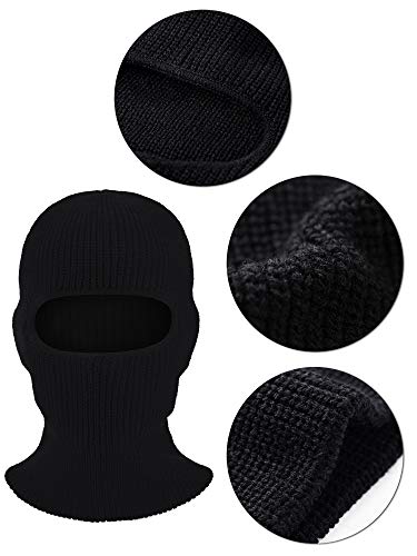 Syhood SYHOOD-BALACLAVA MASK-01 2 Pieces 1 Hole Ski Mask Knitted Face Cover Winter Balaclava Full Face Mask thumb #2