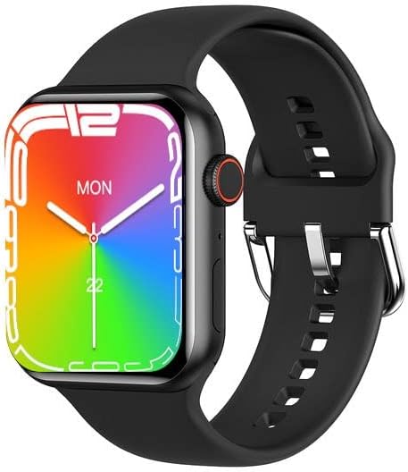 HW7 Max 1.99" Full Touch Screen Smartwatch Heart Rate Monitor Bluetooth Call Wireless Charge NFC Smart Bracelet Sports Watch (Black)