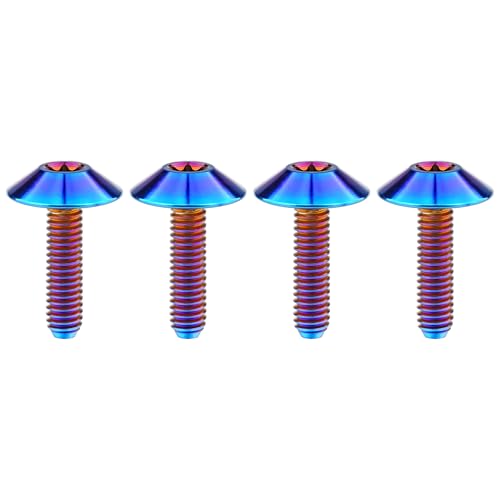 Titanium M4 M5 M6 Button Torx Head Bolt Screw (Burnt Blue, M5x15mm)