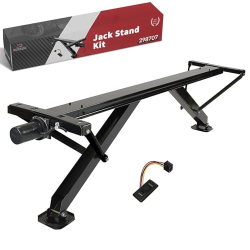 Power Stabilizer Jack Stand Kit Fits for 298707 Electric RV Trailer Jack with Black Exterior Switch 2000 lbs Capacity 30 Lift Height for Camper Leveling