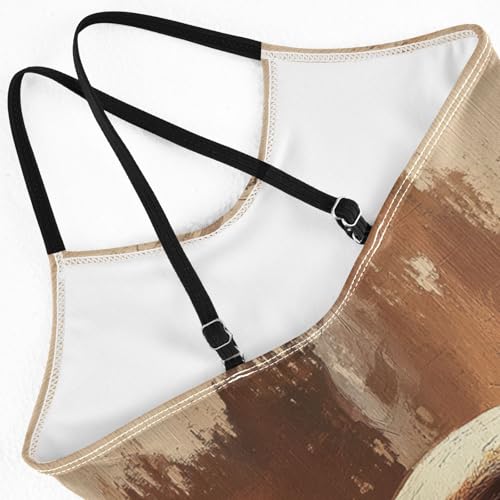 KLL Girl's Swimsuit 1-Piecing Swimwear Teen Bathing Suits for Girls 4T Coffee4